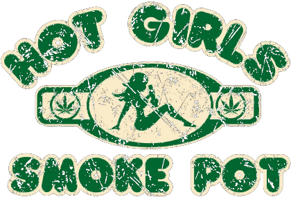 Nadruk hot girls smoke pot - Przód