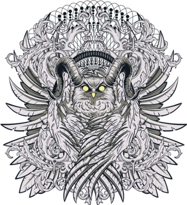 Nadruk Horned owl - Przód