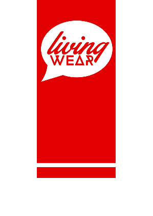 Nadruk Living Wear Red V-Neck - Przód