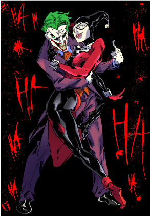 Nadruk Joker and Harley - Przód