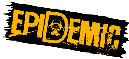 Nadruk Epidemic wzór 16 czarna logo żółte - Przód