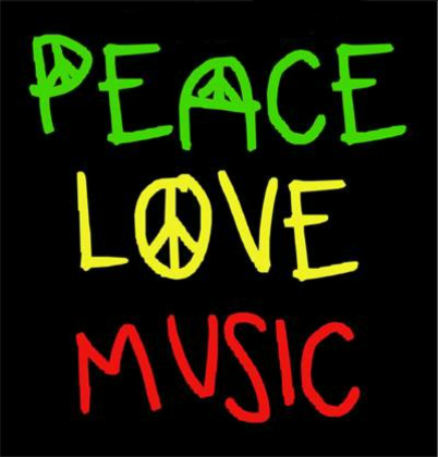 Nadruk Rasta Peace Love Respect T-Shirt - Przód