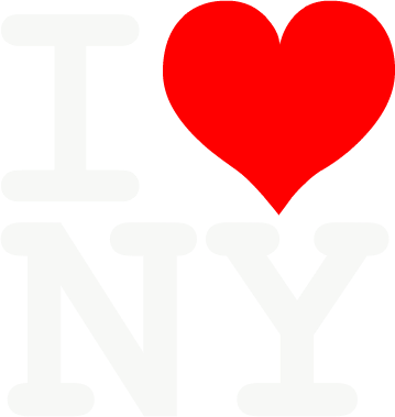 Nadruk I LOVE NY - białe napisy - Przód