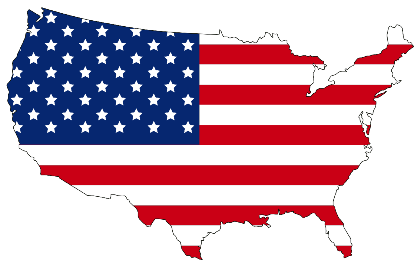 Nadruk Flaga USA - granice kraju - Przód