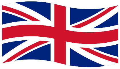Nadruk Flaga Wielkiej Brytanii falująca - Przód