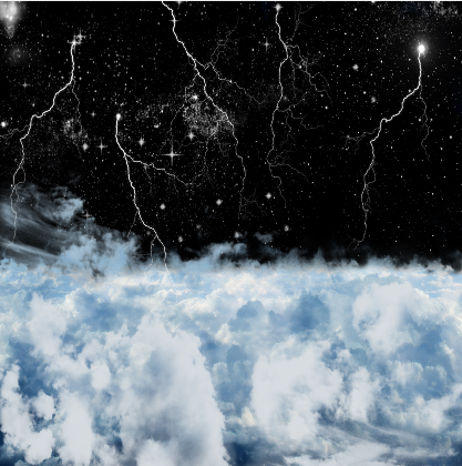 Nadruk sky with stars - Przód