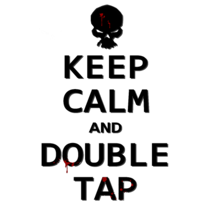 Nadruk Keep Calm and Double Tap - Przód