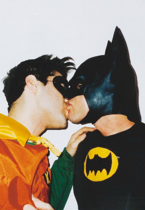 Nadruk thsir batman and robin kiss - Przód