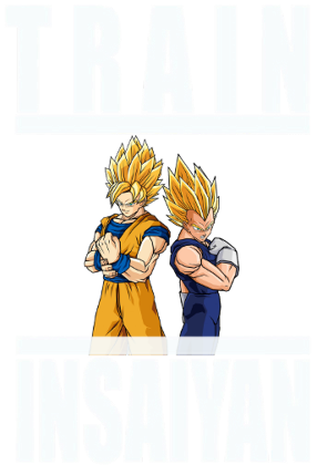 Nadruk Dragon Ball Train insaiyan - Przód