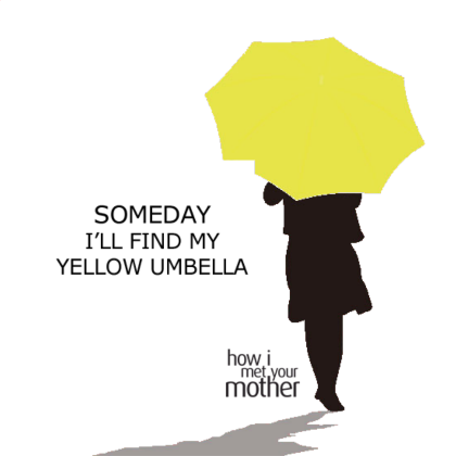 Nadruk Yellow Umbrella - Przód