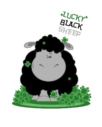 Nadruk Lucky Black Sheep - Przód