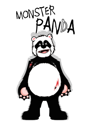 Nadruk Monster Panda - Przód
