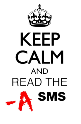 Nadruk Keep Calm and Read the A SMS - Przód