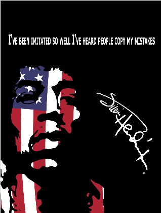Nadruk Jimi Hendrix (1942-1970) - Przód