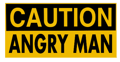 Nadruk Angry man napis - Przód