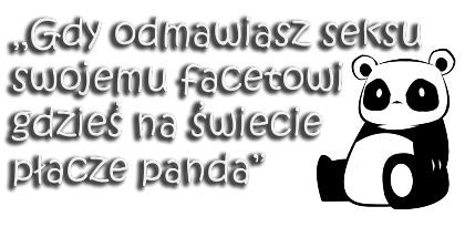 Nadruk Gdy odmawiasz seksu swojemu facetowi, gdzieś na świecie płacze Panda - Przód